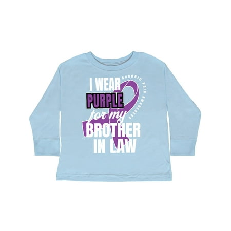 

Inktastic Chronic Pain I Wear Purple For My Brother in Law Gift Toddler Boy or Toddler Girl Long Sleeve T-Shirt