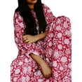 thumbnail image 4 of Wassery Women Summer Casual Mini Dress Floral Print Tie-Up Half Sleeve Puff Sleeve Loose Dress Fashion Baggy Dress, 4 of 9