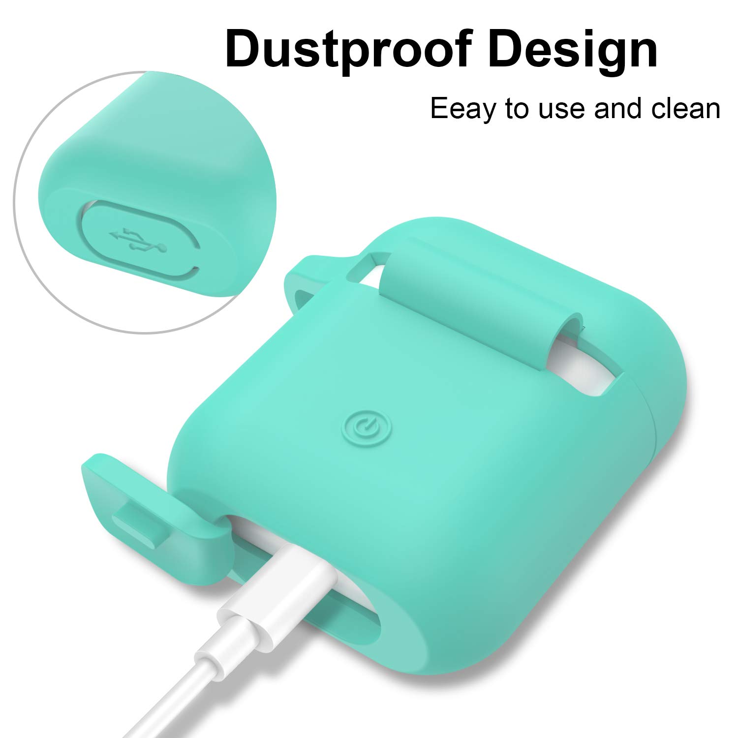 GW For AirPods Case,360°Protective Silicone AirPods Accessories Kit with  Apple AirPods 1st/2nd Charging Case[Not for Wireless Charging Case] Teal