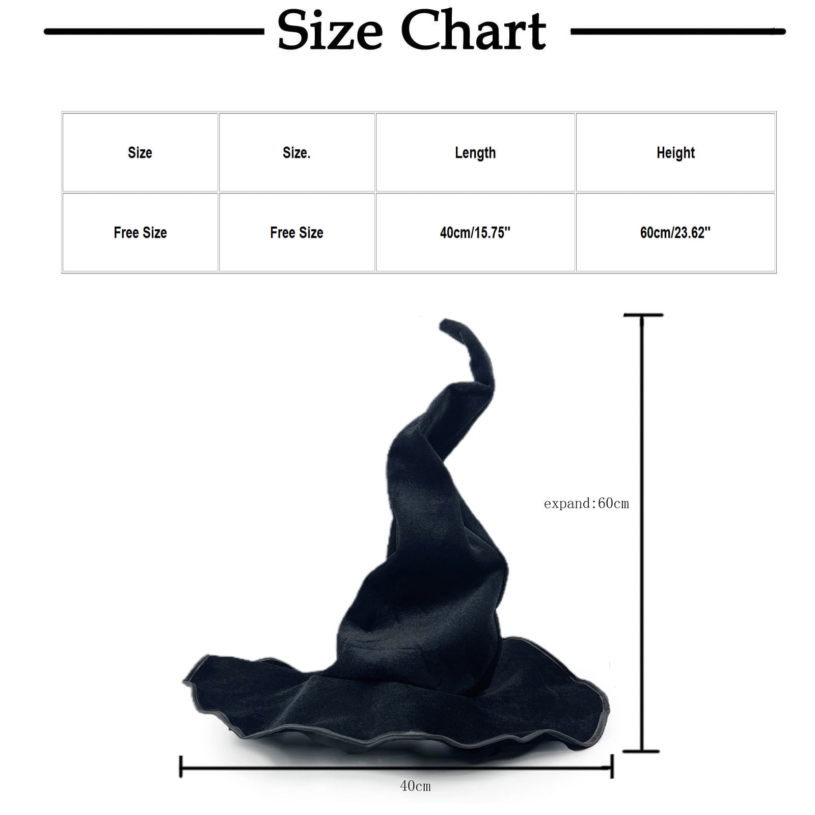 Risckoth Women's Halloween Witch Hat Bendable Shape Velvet Texture Wide Floppy Brim Party Costume Accessory