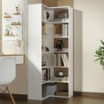 thumbnail image 4 of 71" Tall White Corner Bookshelf, 6 Tier L-Shape Corner Shelf Stand, Freestanding Wood Display Stand for Living Room and Office, 4 of 8