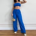 thumbnail image 1 of Conjunto De Pantalón Y Top Con Tirantes Pantalones con tirantes para mujer, tops cortos y pantalones largos sexis con pliegues (azul L) Cgtredaw para Mujer Azul T M, 1 of 8