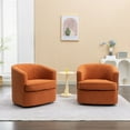 thumbnail image 2 of SEYNAR Modern Boucle Upholstered Swivel Accent Chair Set of 2,Round Barrel Single Armchair Sofa for Living Room,Club, 2 of 10