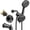 Matte Black, variant on EMBATHER Oil Rubbed Bronze Bathtub Shower Faucet Set with Dual Shower Heads - Pressure-Balanced Valve & Anti-Scald Protection (Complete Installation Kit)