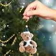 thumbnail image 2 of JeashCHAT Christmas Ornaments Mini Bear Stuffed Animal Plush Toy Cute Small Bear Doll with Santa Hat Christmas Tree Car Backpack Hanging Decorations Xmas Gifts, 2 of 6