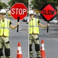 thumbnail image 4 of Faittoo Stop Slow Sign with Metal Handle, 18" x 18" Double Sided Engineer Grade Aluminum Sign, Reflective,Sturdy, Easy to Assemble, 4 of 7