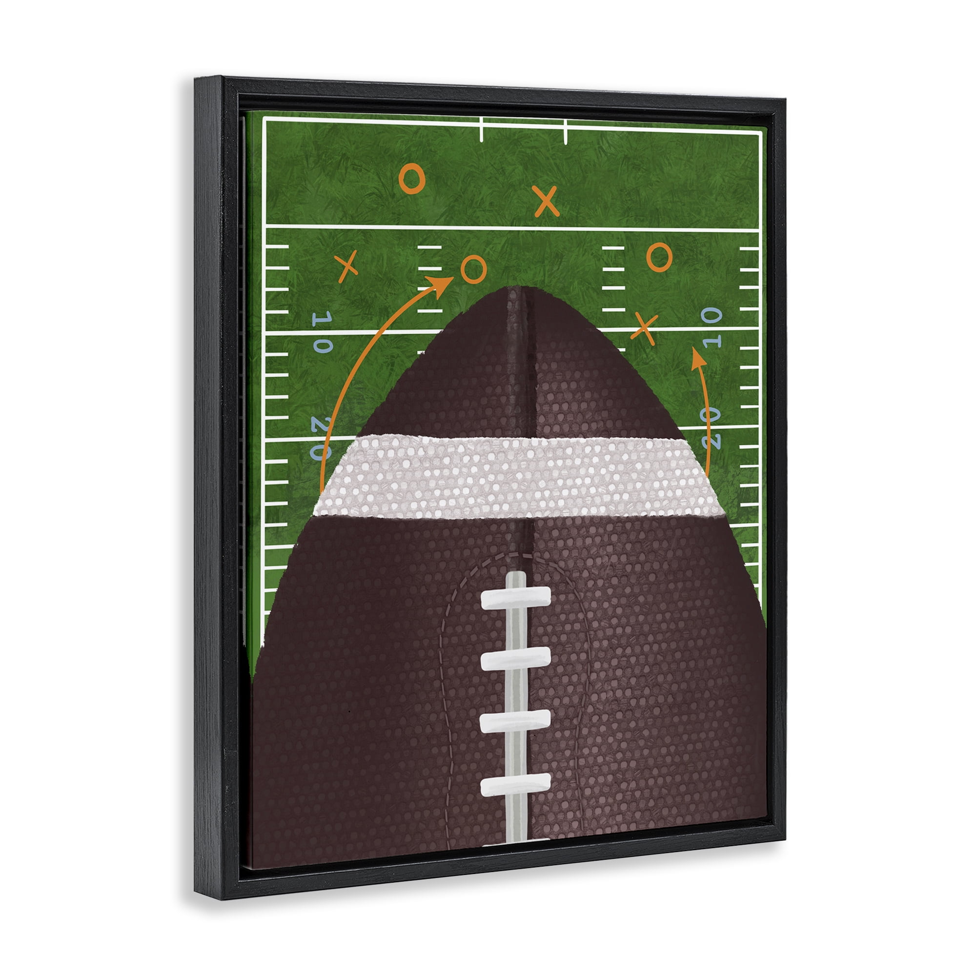 Stupell Industries Football Field Tactics Black Framed Floater Canvas Wall Art, design by Jennifer Stith