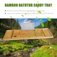 thumbnail image 4 of Generic Adjustable Bamboo Bathtub Caddy with Non-Slip Silicone Pads, Extendable Tray for Books, Tablets, and Wine, Fits 75-95cm Tubs, Includes Foldable Non-Woven Stand, 4 of 7