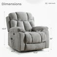 thumbnail image 2 of Bonzy Home Oversized Power Lift Recliner — Electric Lift Chair with Massage & Lumbar Heat, USB Port, Cup Holders & Side Pockets, Light Gray, 2 of 9
