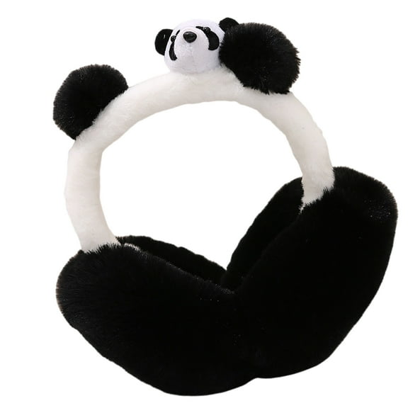 COOLHOOD Lovely Cartoon Panda Ear Muffs for Women and Girl Adjustable and Foldable Ear Protectors for Easy Storage Winter Gear