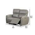 thumbnail image 5 of Benjara Sily Power Reclining Loveseat- Gray Faux Leather- 57 Inch- USB Ports, 5 of 9
