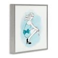 thumbnail image 3 of Stupell Industries Girl with Blue Bow Novelty Painting Gray Framed Art Print Wall Art, 24 x 24, 3 of 9