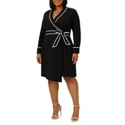 Adrianna Papell Plus Size Tipped Tuxedo Dress