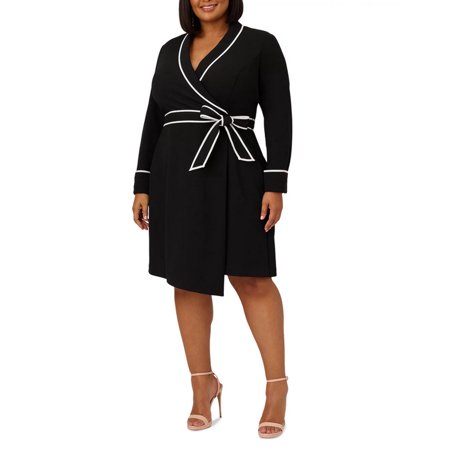 Adrianna Papell Plus Size Tipped Tuxedo Dress