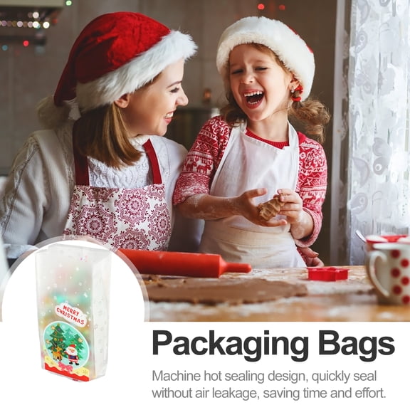 LOLIPPYY 50PCS Biscuit Bags Plastic Multi Color for Treats Holiday Season