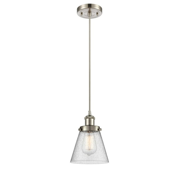 Innovations Lighting 916-1P Small Cone Small Cone 6" Wide Mini Pendant - Nickel