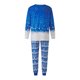 thumbnail image 4 of Pijamas navideños familiares a juego, camiseta de manga larga con estampado de alces y pantalón con estampado de árboles. Ropa de dormir para estar en casa., 4 of 10
