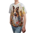 thumbnail image 4 of Welcome Spring Summer Shetland Sheepdog Portrait Flower Blue Sky All Over Print 3D Shirt Unisex Merch Sheltie Dog Lover Gifts - 12001, 4 of 6