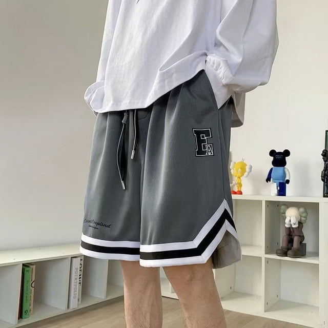 Pantalones cortos deportivos de marca de moda para hombre, pantalones casuales de moda de cinco puntos finos de verano, pantalones de baloncesto sueltos