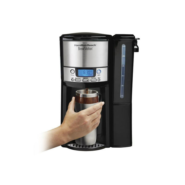 Hamilton Beach 47900 Black Brew Station 12-Cup Dispensing Programmable  Coffeemaker with Removable Water Reservoir 