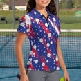 thumbnail image 3 of Aplkyhs Patriotic Star Matching Golf Shirts for Couple with Collar Women's Matching Hawaiian Golf Shirt for Couple Moisture Wicking Quick Dry for Yoga or Daily Wear Fit Plain, 3 of 7