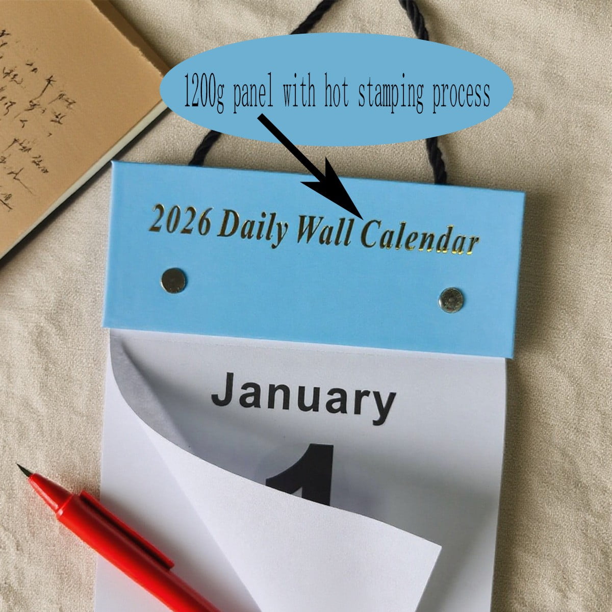 Nkmbld Wall Calendar 2026 Tearable Calendar 365 Days One Sheet A Day Hanging Calendar, Seasonal Wall Calendar 2026 for Home, Office, Teacher Supplies