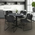 thumbnail image 2 of Regency Cain Breakroom Table 36"W Gray & 4 Zeng Stack Chairs Black (TB36RNDGY44BK), 2 of 8