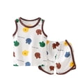 thumbnail image 1 of Ensemble de Gilet Sans Manches à Col Rond pour Enfants, Tenue Décontractée Deux Pièces en Polyester avec Imprimé d'Ourson Mignon + Shorts, Tissu Doux et Respirant, pour Garçons et Filles, Vêtements d'Intérieur, Photographie, Fête d'Anniversaire, 1 of 4
