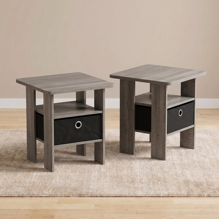 Furinno Tidur Bedside Table Nightstand, Set of 2 photo 1