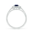 thumbnail image 2 of ANGARA Natural Princess Diana Inspired Blue Sapphire Ring with Diamond Halo in 14K White Gold for Women (Size-7x5mm) | September Birthstone, Anniversary Jewelry Gift for Women | Natural Sapphire Ring, 2 of 12