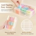 thumbnail image 2 of Lifewit 1 Pack(15Pcs) Small Bead Organizers and Storage, Plastic Craft Organizers and Storage with Hinged Lid, for Bracelet Jewelry Making Kits, Small Parts, Nails, Clear, 2 of 11