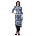 thumbnail image 3 of Moomaya Kurti Tunique Imprimée à Col Mandarin Longueur Genou pour Femmes Vêtements Porter, 3 of 6