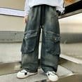 thumbnail image 5 of Boy's Pants Casual Denim Classic Straight Leg Pockets Loose Fit Toddlers Bottoms, 5 of 8