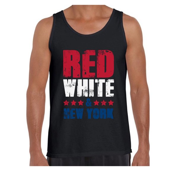 Awkward Styles Red White New York Tank Top for Men New York Muscle Shirts 4th of July Tank Tops Mens America Flag Tank USA Mens Tank Top American Men Gifts from New York Patriots Tank Top USA Flag