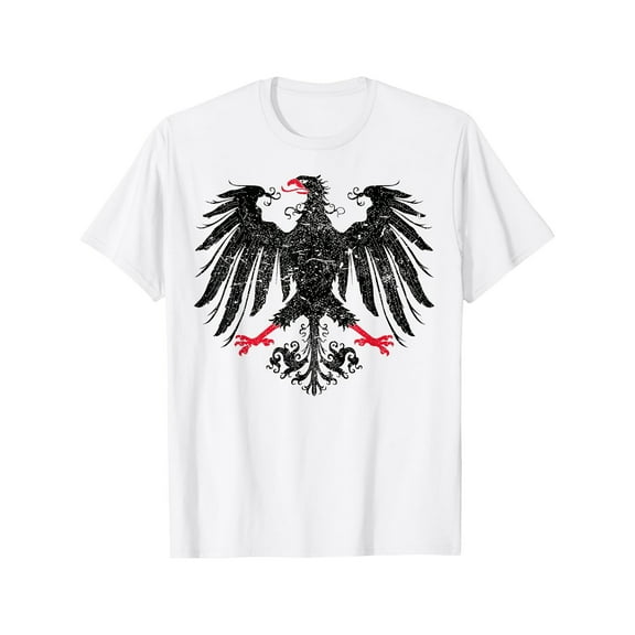 Men Oktoberfest Tee White S-5XL German Eagle Graphic Short Sleeve Cotton T-Shirt Top Heraldry Style