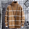 thumbnail image 3 of Suéter navideño para hombre, ropa de invierno 2020, suéteres gruesos y cálidos a cuadros para hombre, suéteres clásicos de moda de cuello alto para hombre, jersey cálido para hombre, 3 of 5
