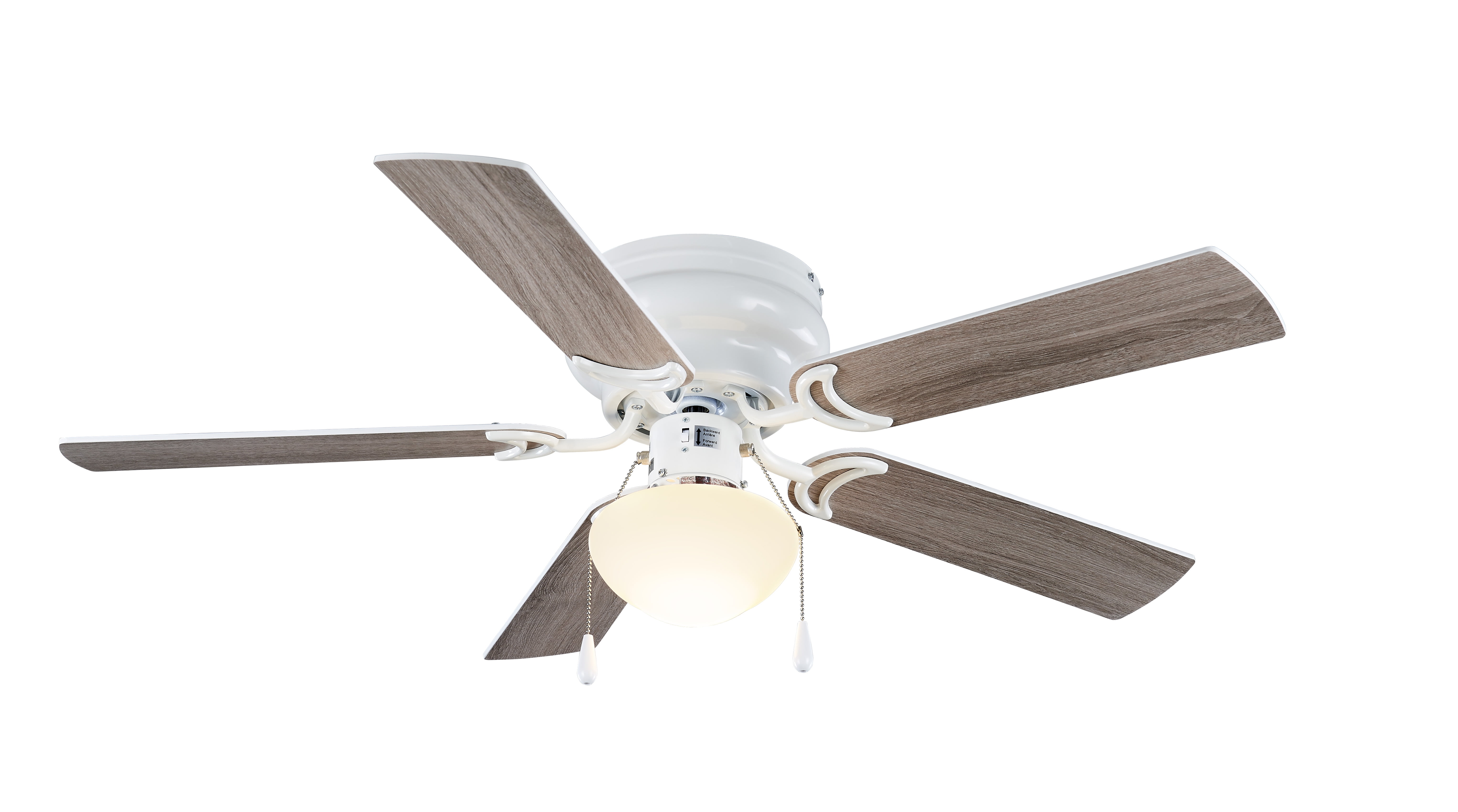 White 42" Mainstays Hugger Indoor Ceiling Fan with Light 