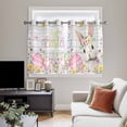 thumbnail image 4 of Happy Easter Kitchen Curtains Window Panels, Spring Easter Bunny Eggs Floral Gray Wooden Insulated Window Treatment Curtain, Grommet Curtains for Bedroom/Living Room/Bathroom, 2 Piece 42"Wx45"L, 4 of 8