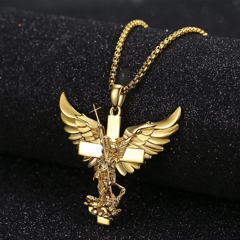 Coachuhhar St Michael Necklace 925 Sterling Silver Gold Saint