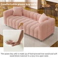 thumbnail image 4 of 84" Teddy Velvet 3-Seater Sofa, Modern Plush Bubble Couch with Deep Seat and 6 Metal Legs, Blue, For Living Room, Bedroom, Office, 4 of 7