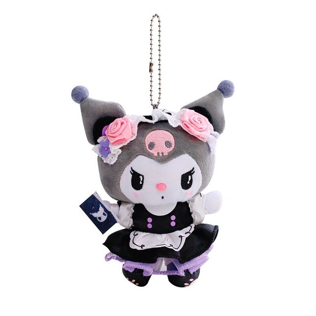 Muñeco de peluche de Lolita Kuromi Kawali para niñas, muñeco de moda de dibujos animados, bonito llavero esponjoso de belleza, juguetes de decoración colgante, novedad de 2022 Fivean unisex