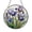 Acrylic 3.5 Inch, variant on Blue Iris Flowers and Dragonflies Stained Glass Style Round Window Decor