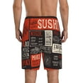 thumbnail image 3 of Kdxio Sushi Menu Print Mens Sleep Shorts Bottoms Soft Comfy Pajama Wear Pants with Drawstring Pockets, 3 of 7