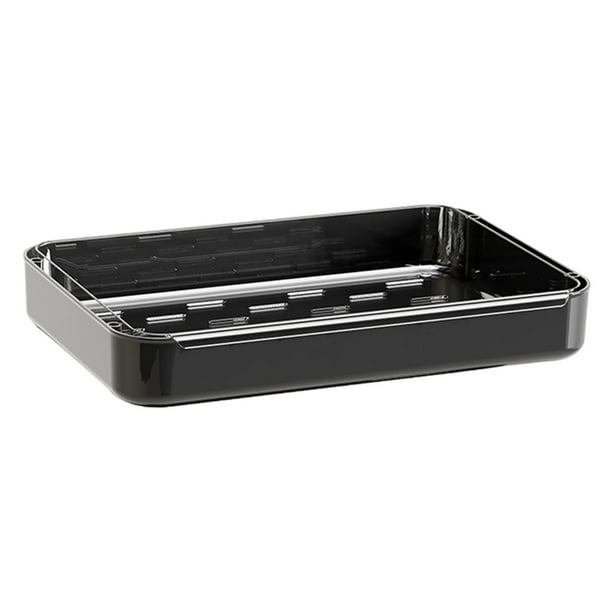 Organizador de tazas, bandeja para servir té, especiero de cocina, bandeja de tocador para tazas Negro 1 nivel