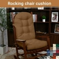 thumbnail image 2 of Millsilo High Back Rocking Chair Cushions 44" x 19" x 4", Indoor Rocker Cushion Set for Wooden Rocking Chairs, Thick Tufted Seat & Back Pad with Non-Slip Bottom & Ties, Khaki, 2 of 7