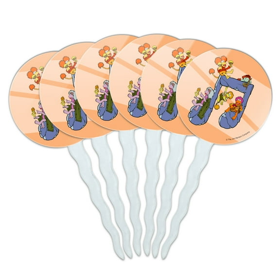 Fraggle Rock Music Note Cupcake Picks Toppers Decoration Set of 6