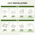 thumbnail image 4 of KINGYES 5-Piece HDPE Outdoor Dining Set for 4, Square Patio Table & Armchairs with Umbrella Hole, All-Weather Patio Dining Set for Backyard, Garden, Lawn & Poolside, White, 4 of 8
