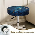 thumbnail image 4 of ZIATUBLE Galaxy Butterfly Chair Seat Cushion Floral Bar Stool Covers Round 2 Packs Round Stool Covers with Padding Removable Seat Cover for Vanity Stool 14"-16" Protector Covers, 4 of 6