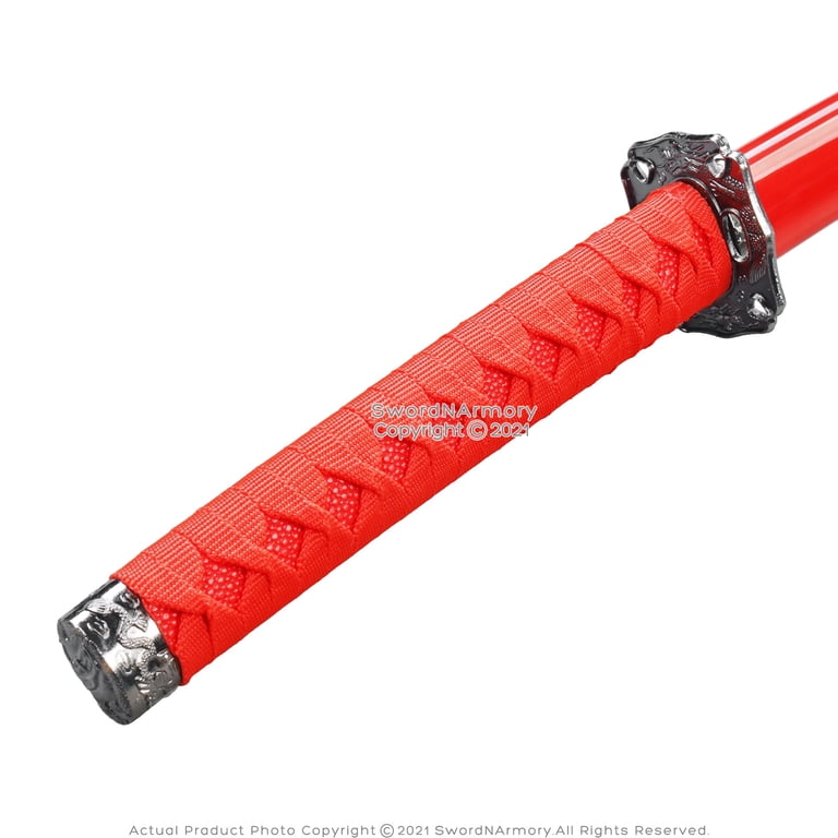 Ace Martial Arts Red Dragon Katana Samurai Sword 3-Piece Set With Display Stand
