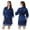Blue, variant on Women Silk Robe‌ for S-2XL Short Lace Trim Satin Kimono 3/4 Sleeve Bride Sleepwear Soft Bathrobe